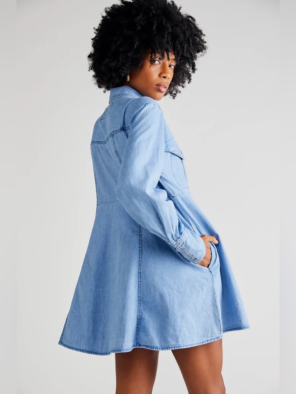 Free People Sammi Denim Mini Dress - Picture 3 of 6